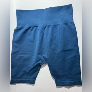 Joy Lab Blue Biker Shorts Size Large High Rise Athletic Yoga Gym 5” Inseam